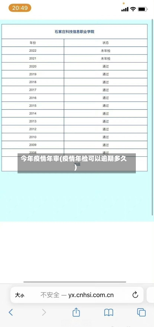 今年疫情年审(疫情年检可以逾期多久)-第3张图片
