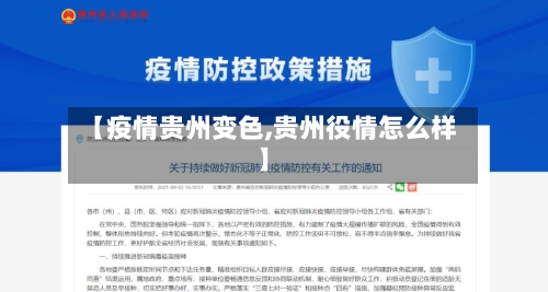 【疫情贵州变色,贵州役情怎么样】-第3张图片