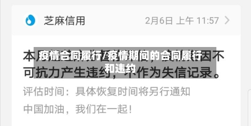 疫情合同履行/疫情期间的合同履行和违约