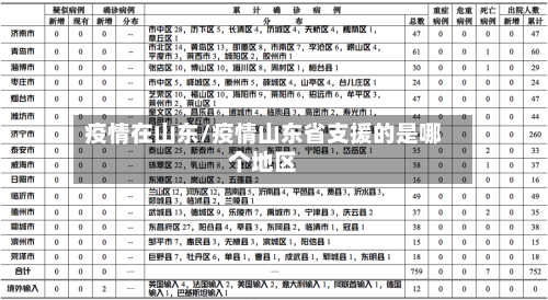 疫情在山东/疫情山东省支援的是哪个地区-第3张图片