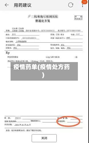 疫情药单(疫情处方药)